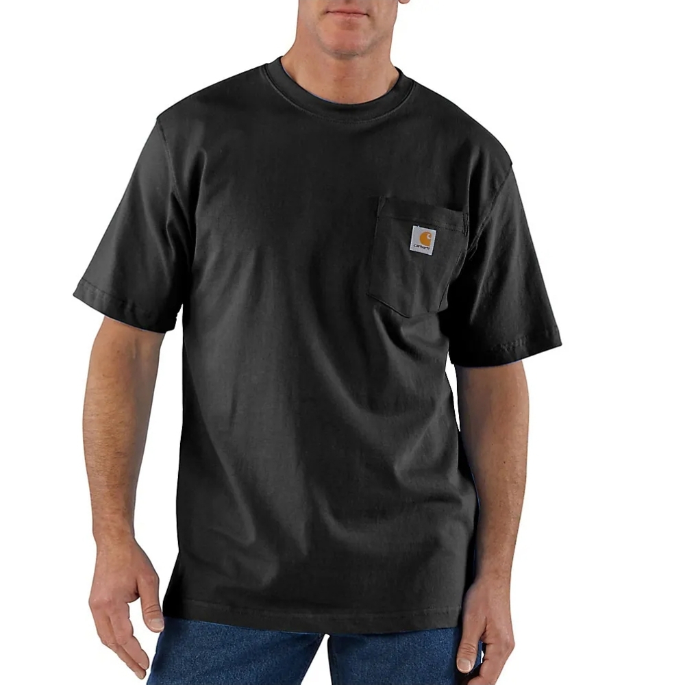 Carhartt Black Short Sleeve Pocket Tee with Logo Patch